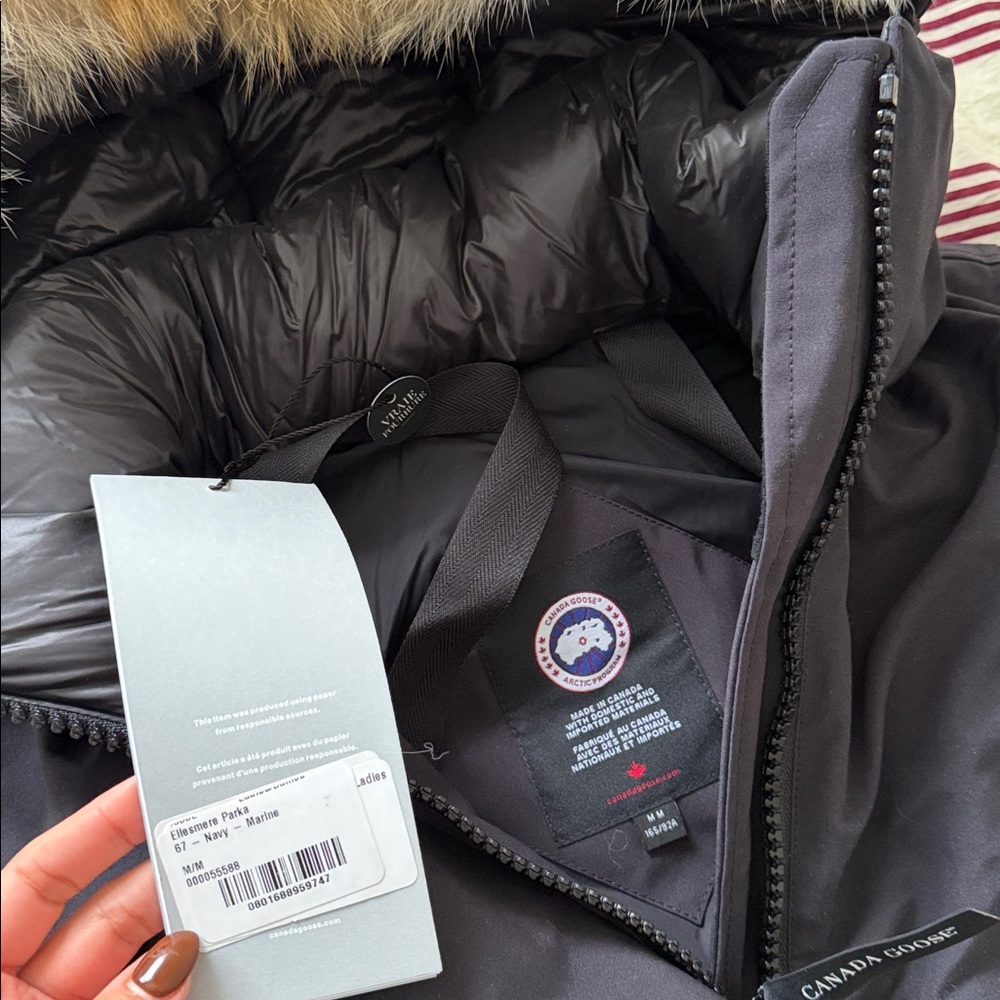 Canada Goose Women's navy ellesmere parka size medium NWT - Picture 5 of 6